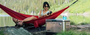 Woman in hammock