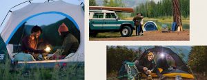 Collage of camping photos